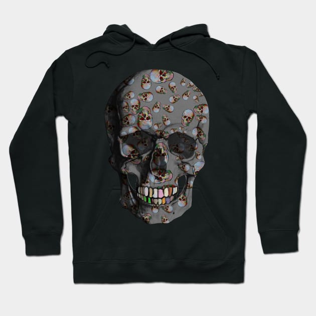 Happy Skulls Random Pattern (Gray) Hoodie by Diego-t